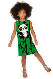 Pandastic Adele Green Animal Print Cute Designer Shift Dress - Girls - Pineapple Clothing