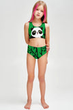 Pandastic Claire Green Two-Piece Swimsuit Sporty Swimwear Set - Girls - Pineapple Clothing