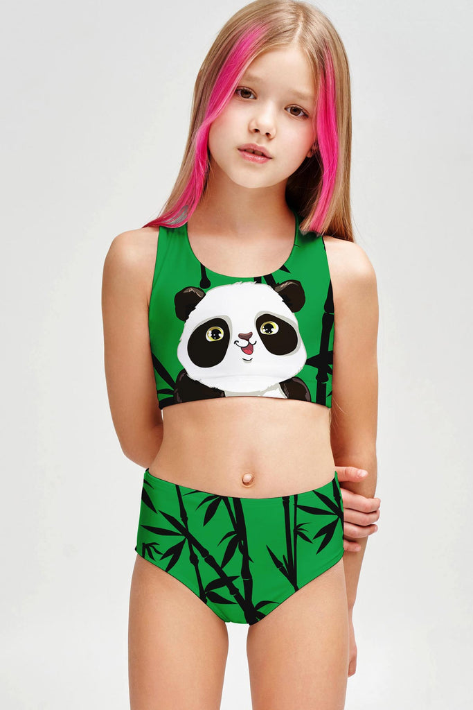 OMG! panda Claire Cute Two-Piece Swimsuit Sporty Swimwear Set - Girls -  Pineapple Clothing