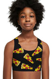 Pepperoni Stella Black Seamless Racerback Sports Bra Crop Top - Kids - Pineapple Clothing