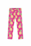 Piña Colada Lucy Pink Pineapple Print Summer Leggings - Kids - Pineapple Clothing