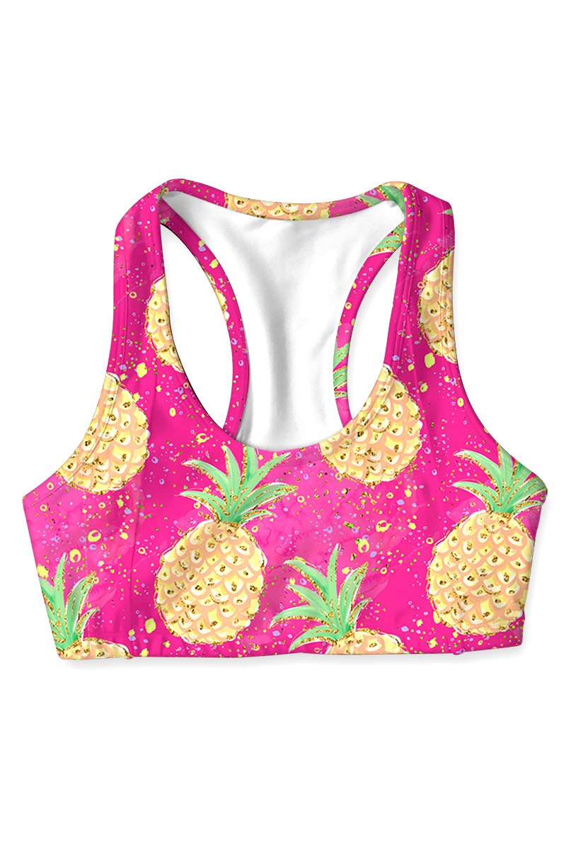 Piña Colada Stella Pink Seamless Racerback Sport Yoga Bra - Women - Pineapple Clothing