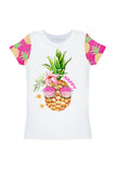 Piña Colada Zoe White Summer Print Designer T-Shirt - Kids - Pineapple Clothing
