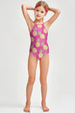 Piña Colada Becky Pink Fruity Full Coverage One-Piece Swimsuit - Girls - Pineapple Clothing