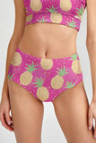 Piña Colada Cara Pink High-Waist Hipster Bikini Bottom - Women - Pineapple Clothing