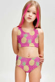 Piña Colada Claire Pink Sporty Two Piece Swim Bikini Set - Girls - Pineapple Clothing