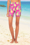 Piña Colada Karen Pink Tropical Performance Yoga Biker Shorts - Women - Pineapple Clothing