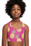 Piña Colada Stella Pink Seamless Racerback Sports Bra Crop Top - Kids - Pineapple Clothing