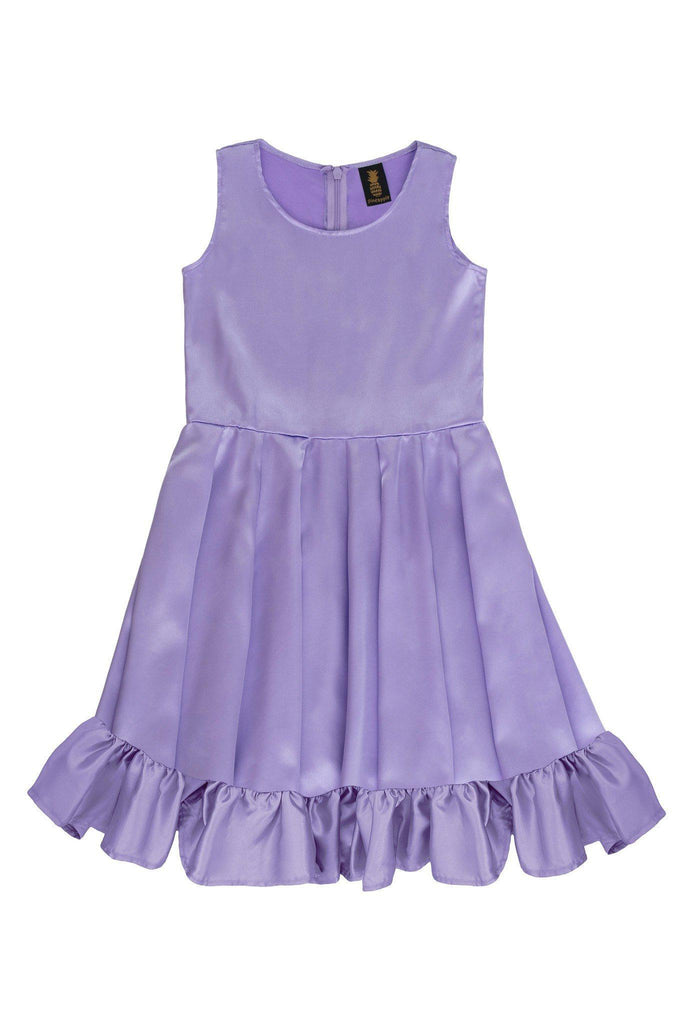 Lavender Fit & Flare Ruffle-Hem Holiday Summer Flower Girl Dress ...