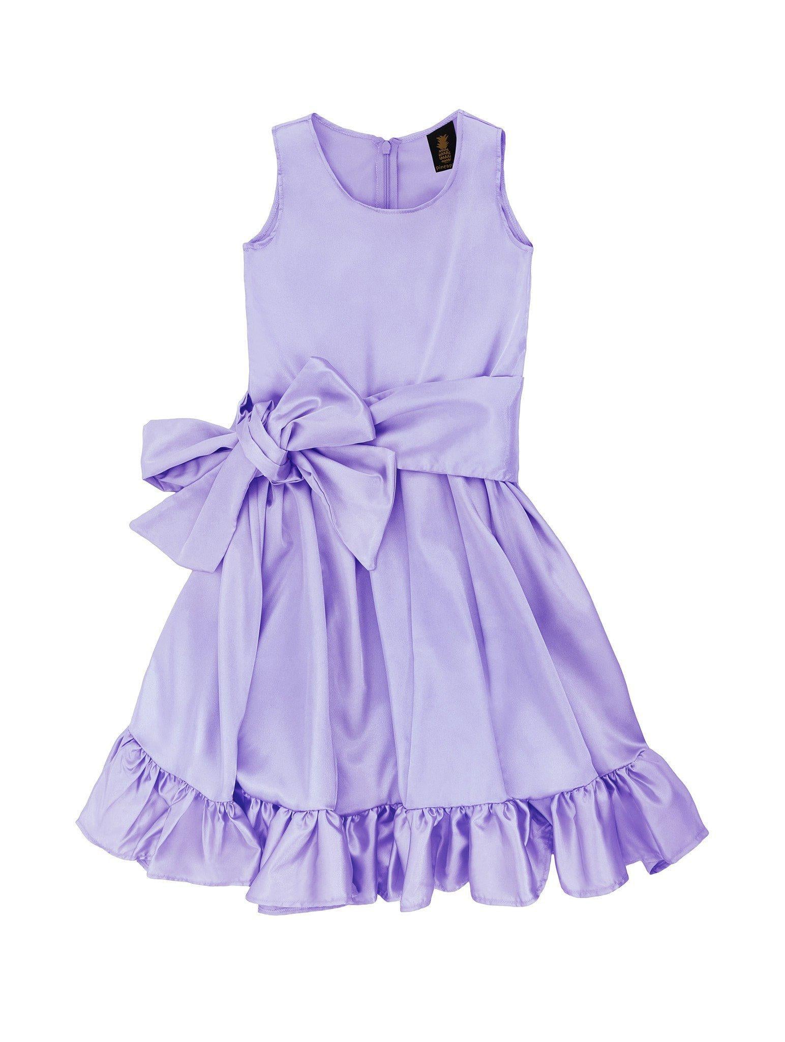 Lavender Fit & Flare Summer Party Midi Princess Dress Flower Girl - Pineapple Clothing