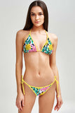 Pineapple Feast Lara Tropical Print Triangle String Bikini Top - Women - Pineapple Clothing