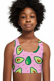 Avocuddle Stella Avocado Seamless Racerback Sports Bra Crop Top - Kids - Pineapple Clothing