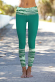 Rainforest Lucy Jade Green Watercolor Print Leggings Yoga Pant - Women - Pineapple Clothing