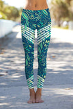 Revival Lucy Green Geometric Print Leggings Yoga Pants - Women - Pineapple Clothing