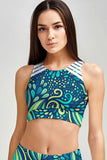 Revival Starla High Neck Padded Sporty Crop Top Sports Bra - Women - Pineapple Clothing