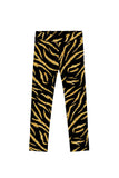Roarsome Lucy Black & Gold Tiger Print Glitter Cute Leggings - Girls - Pineapple Clothing