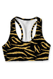 Roarsome Stella Black & Gold Seamless Racerback Sport Bra - Women - Pineapple Clothing