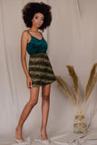 Sage Green Aria Animal Print Snake Skin Trapeze Line Mini Skirt Women - Pineapple Clothing