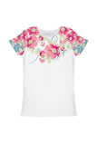 Serenity Zoe White Floral Print Designer T-Shirt - Girls - Pineapple Clothing