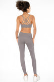SEMI-ANNUAL SALE! Silver Grey Cassi Side Pockets Workout Leggings Yoga Pants - Women - Pineapple Clothing