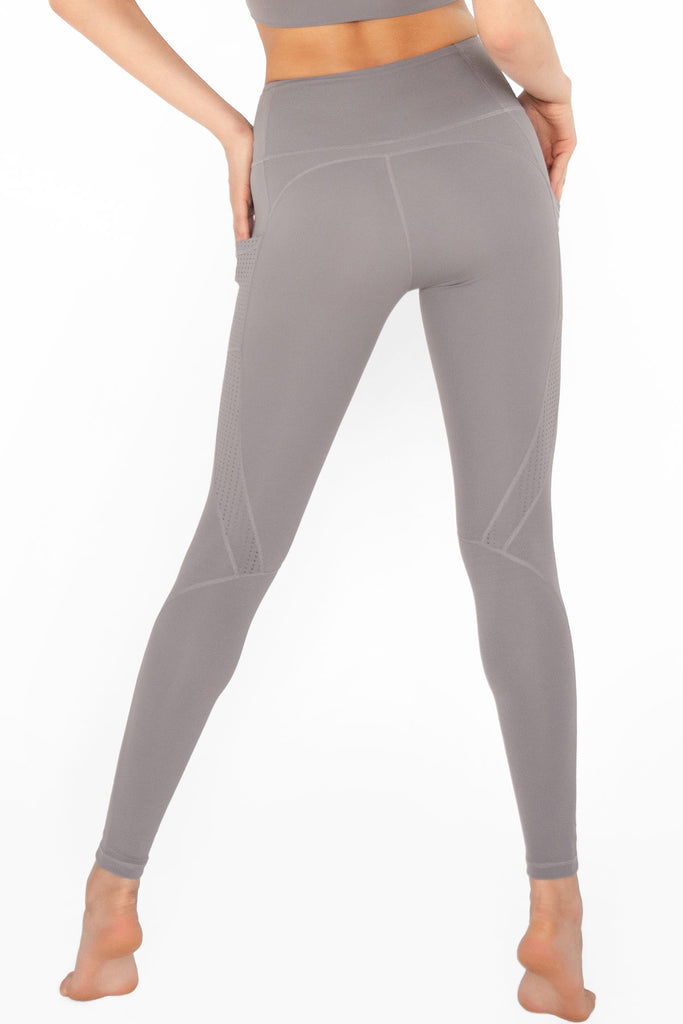 3 for $49! Silver Grey Cassi Mesh Pockets Workout Leggings Yoga Pants -  Women
