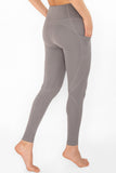 SEMI-ANNUAL SALE! Silver Grey Cassi Mesh Pockets Workout Leggings Yoga Pants - Women - Pineapple Clothing