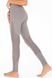 Silver Grey Cassi Mesh Panels Workout Leggings Yoga Pants - Women - Pineapple Clothing