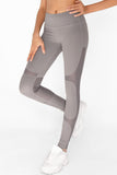 Silver Grey Cassi Mesh Panels Workout Leggings Yoga Pants - Women - Pineapple Clothing