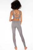 Silver Grey Cassi Mesh Panels Workout Leggings Yoga Pants - Women - Pineapple Clothing