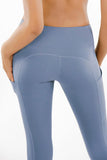 SEMI-ANNUAL SALE! Sky Blue Cassi Side Pockets Workout Leggings Yoga Pants - Women - Pineapple Clothing