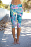 Smoothie Bowl Ellie Blue Print Performance Yoga Capri Leggings - Women - Pineapple Clothing