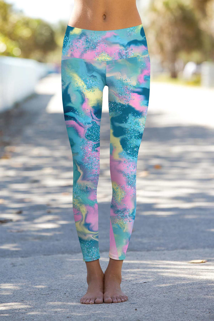 Tie Dye Leggings Women, Spiral Printed Yoga Pants Cute Graphic