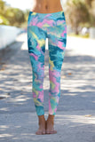 Smoothie Bowl Lucy Blue Tie Dye Printed Leggings Yoga Pants - Women - Pineapple Clothing