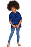 Blue Soulmate Sophia Lace Print Sleeved Party Top - Girls - Pineapple Clothing