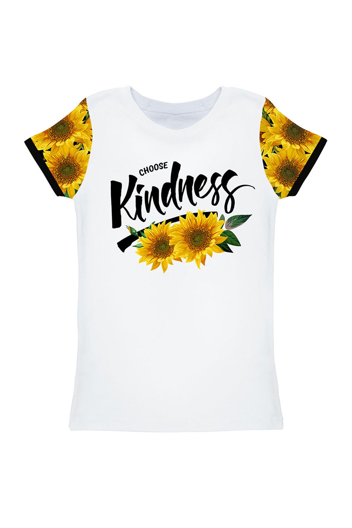 Sunnyflower Zoe White Cute Floral Print Designer T-Shirt - Kids - Pineapple Clothing