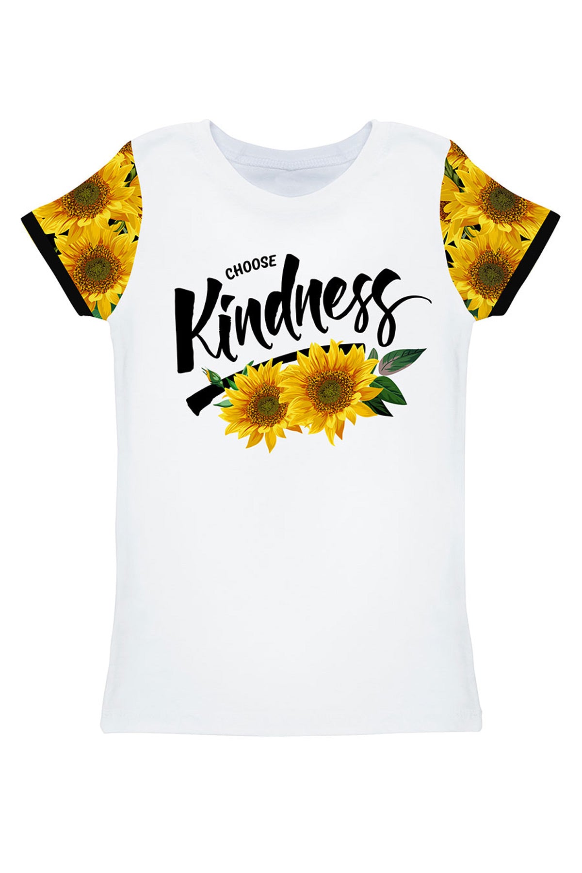 Sunnyflower Zoe White Designer Quote Floral Print T-Shirt - Women - Pineapple Clothing