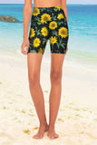 Sunnyflower Karen Black Floral Performance Yoga Biker Shorts - Women - Pineapple Clothing