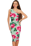 Sweetheart Layla Green Flower Print Bodycon Dress - Women - Pineapple Clothing