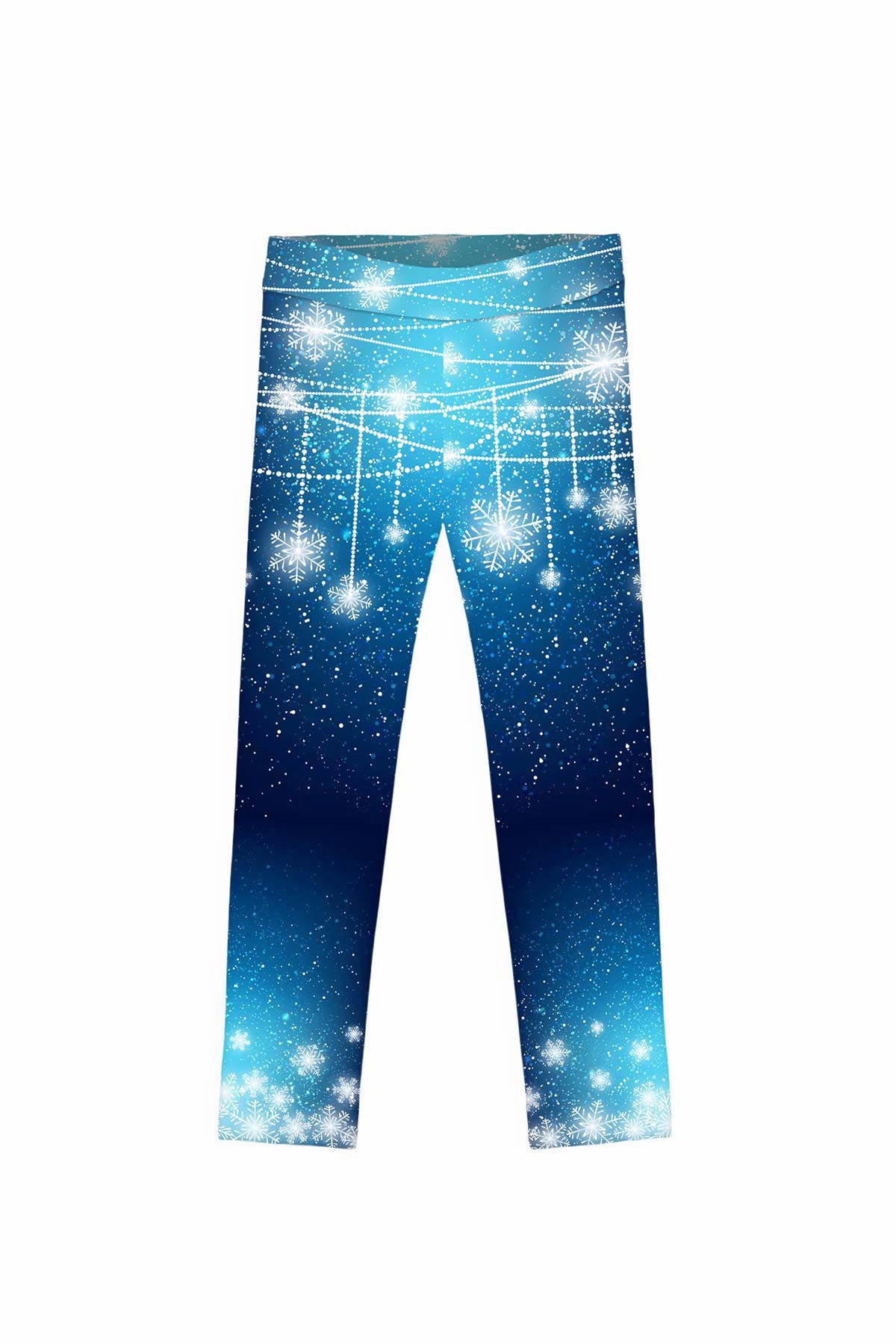 The Snow Queen Lucy Blue Cute Winter Printed Leggings - Kids - Pineapple Clothing