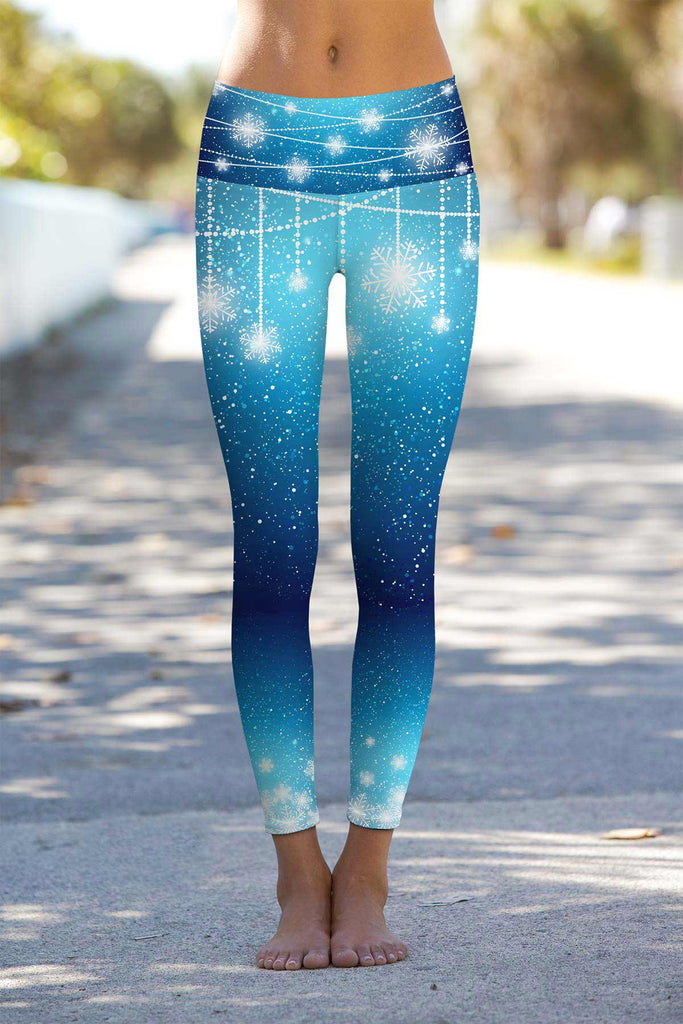 The Snow Queen Lucy Blue Winter Print Leggings Yoga Pants