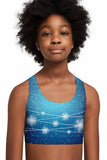 The Snow Queen Stella Blue Seamless Sports Bra Crop Top - Kids - Pineapple Clothing