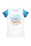 The Snow Queen Zoe White Cool Designer Winter Print T-Shirt - Girls - Pineapple Clothing