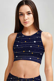 To the Moon & Back Starla High Neck Padded Crop Top Sports Bra - Women - Pineapple Clothing