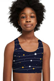 3 for $49! To the Moon & Back Stella Blue Racerback Sports Bra Crop Top - Kids - Pineapple Clothing