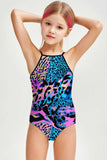 Trendsetter Becky Blue & Pink Animal Print One-Piece Swimsuit - Girls - Pineapple Clothing