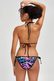 Trendsetter Lara Blue & Pink Animal Print Triangle Bikini Top - Women - Pineapple Clothing