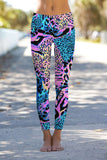 Trendsetter Lucy Blue Pink Animal Printed Leggings Yoga Pants - Women - Pineapple Clothing