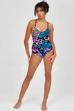 Trendsetter Nikki Blue & Pink Animal Print One-Piece Swimsuit - Women - Pineapple Clothing