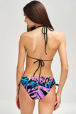 Trendsetter Sara Blue & Pink Animal Print Triangle Bikini Top - Women - Pineapple Clothing