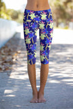 Trick or Treat Ellie Blue Performance Yoga Capri Leggings - Women - Pineapple Clothing